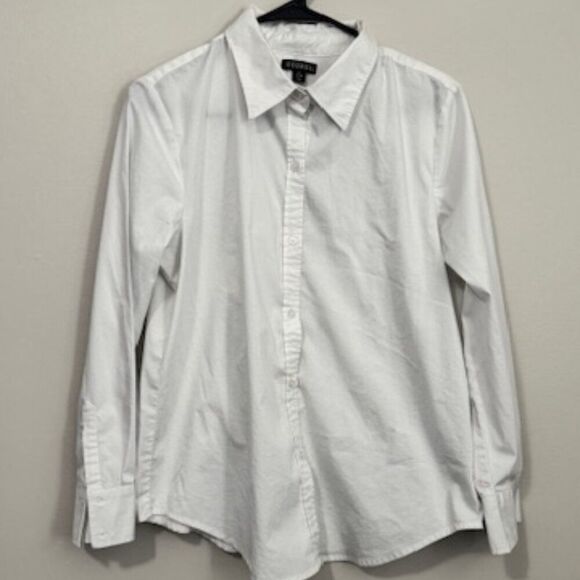 USED Men's George Long Sleeve Button Up Shirt Color White Size Large (12-14) - Picture 1 of 1